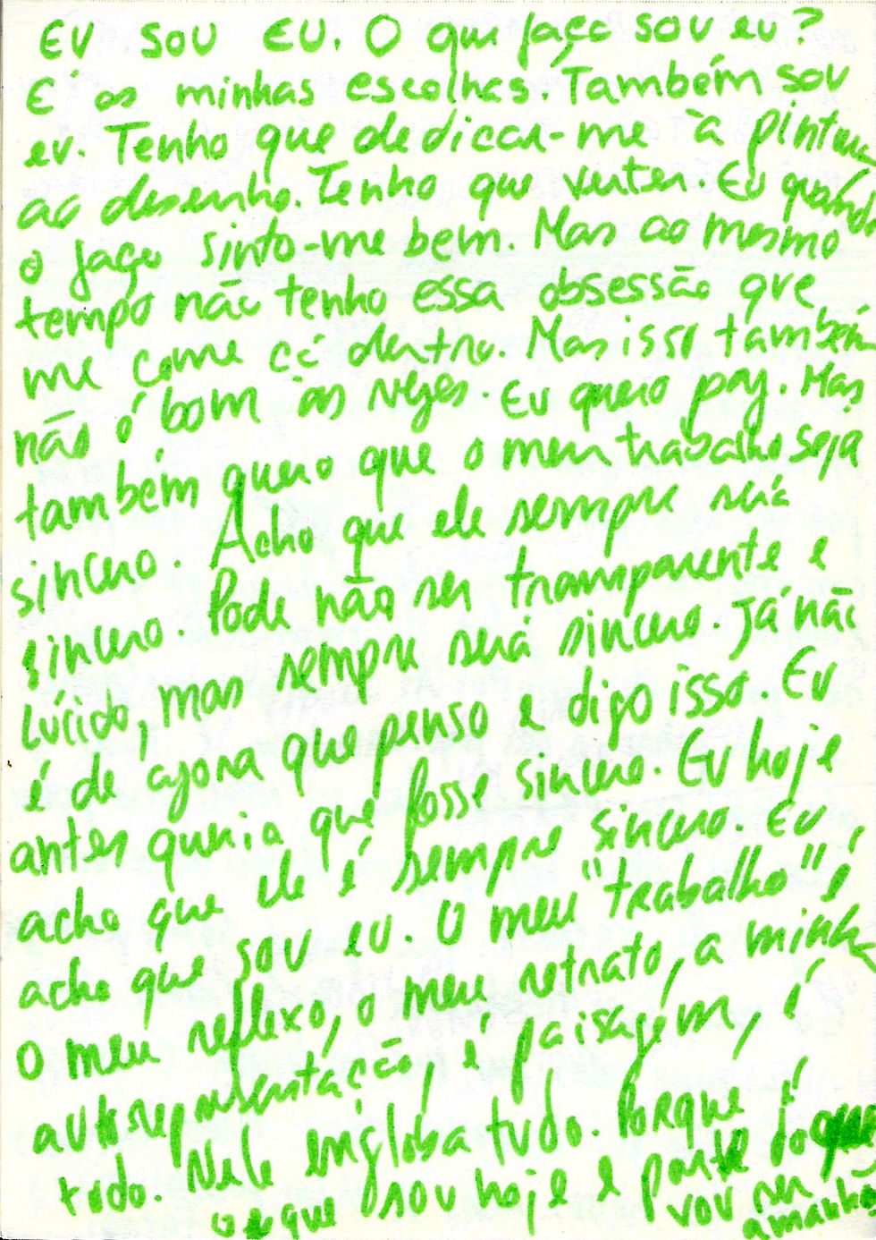 Narciso/ Fragmento de hoje e de outro dia, 14 fev 2021