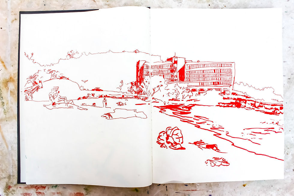 Panorâmica num dia de praia em Água de Alto, 14 mai 2023