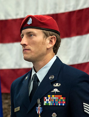 This is a photo of the Air Force Combat Controller who was awarded this medal for valor while in faithful service to the United States of America