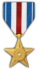 The United States Silver Star Medal with drop shadow