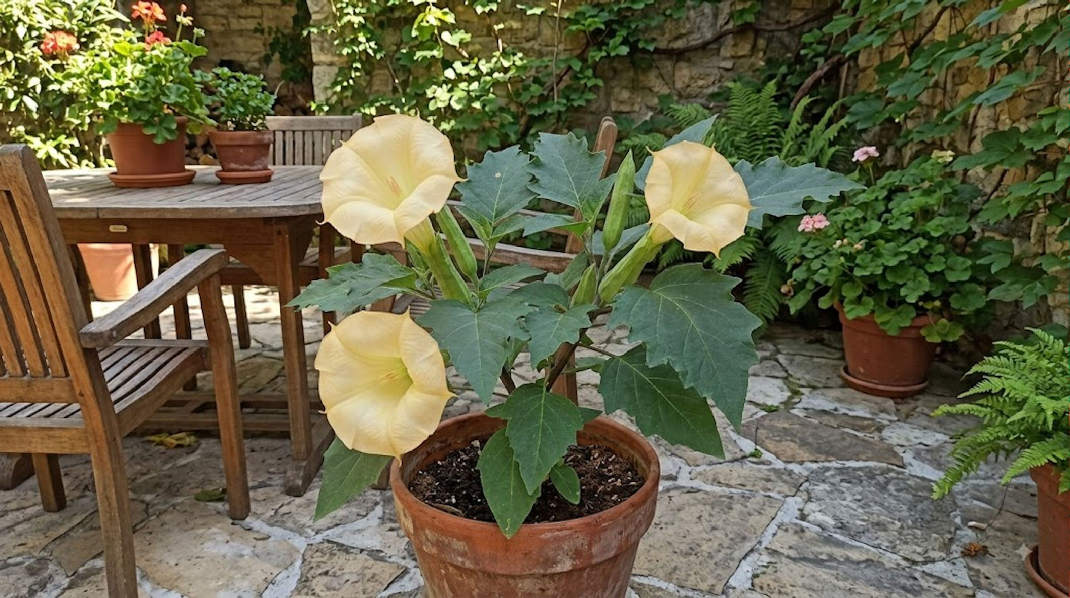 Single Yellow Angels Trumpet - Old Time Favorite Datura Metel - 10 Seeds