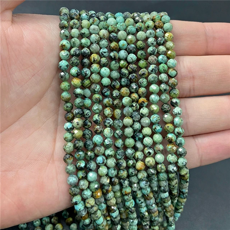 الصورة المصغرة: 2/3/4MM Natural Stone Bead Faceted Round Rose Quartzs Garnet Loose Bead 38CM