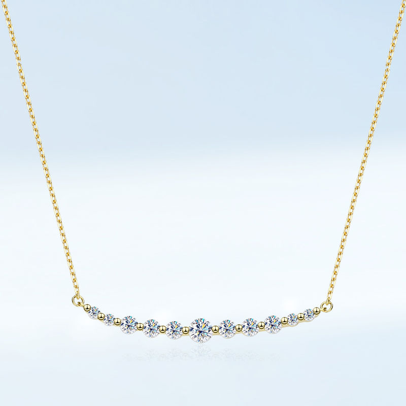 Miniatura: New In S925 Sterling Silver Real 1.1cttw Moissanite Pendant Necklace for Women A
