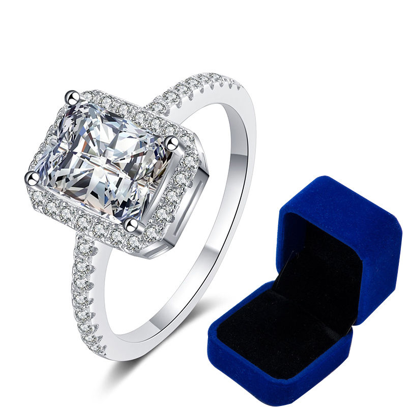 Miniaturbild: Certified Radiant Cut Moissanite Engagement Ring 1CT 2CT Colorless VVS Diamond
