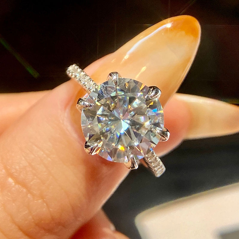 Classic Luxury 5CT Certified Moissanite Diamond Engagement Rings For Women