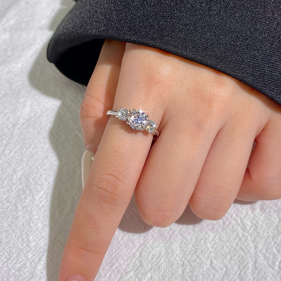 Miniatura: Real 1CT D Color Shiny Moissanite Diamond Rings For Women Original 925 Silver