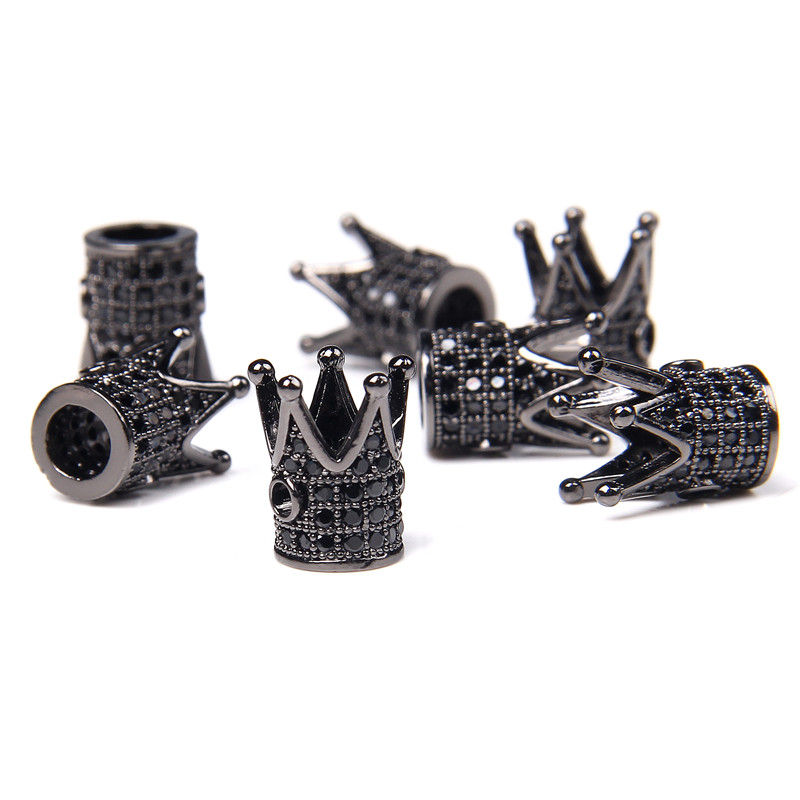 Miniature : Multicolor Crown Beads For Jewelry Making DIY Spacer Bead Fit Bracelet Necklace 