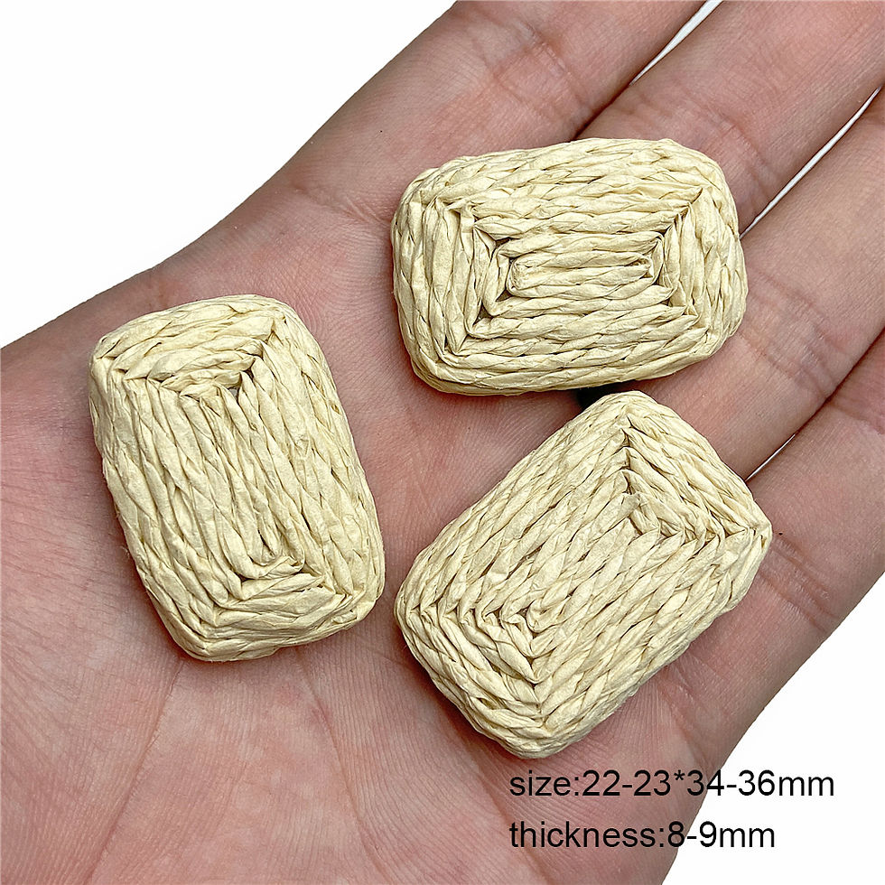 Miniaturbild: New Trend Geometric Shape Raffia Pendant Handmade Colorful Rattan Charms Jewelry