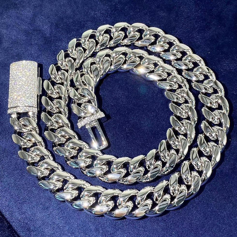 Luxury D Color Full Moissanite Cuban Chain Tennis Necklace for Men Women Stainle