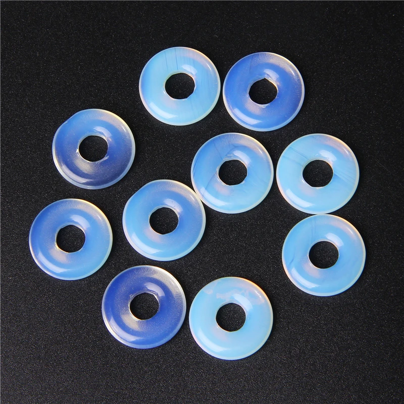 Miniatura: 18MM Fashion Peace Buckle Large Hole Quartz Agate Bead Natural Stone 16 Colors 