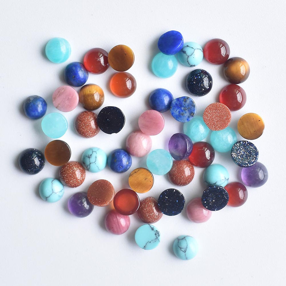 Miniatura: Wholesale 100pcs Lapislazuli Amethyst natural stone mixed round cabochon 4mm 