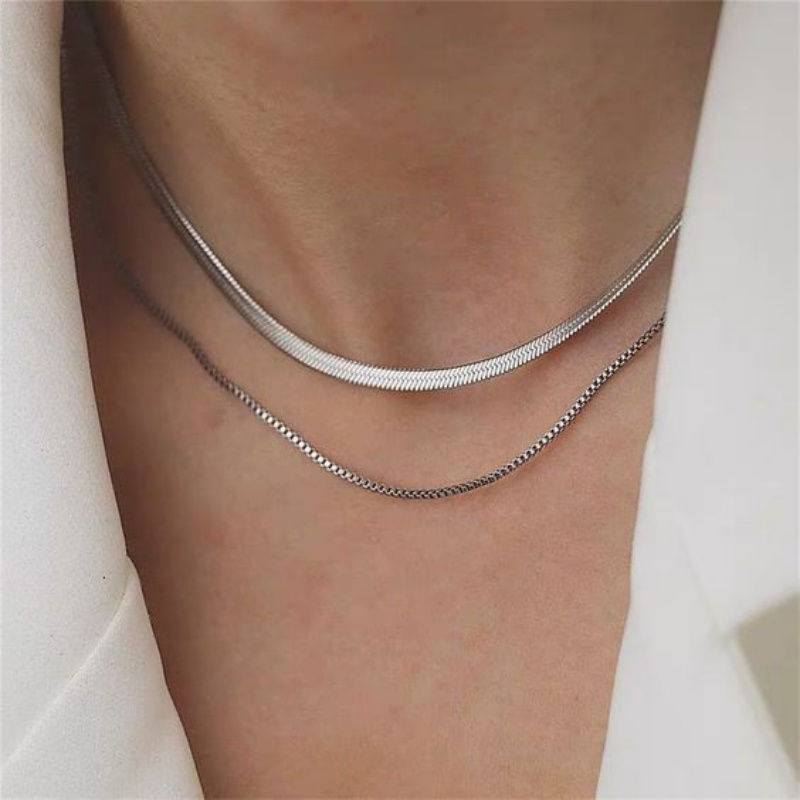 Miniatura: Vintage Bohemian Multilayer Minimalist Necklace for Women Stick Pendant Chain