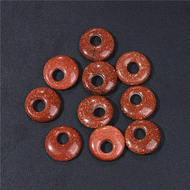 Miniatura: 18MM Fashion Peace Buckle Large Hole Quartz Agate Bead Natural Stone 16 Colors 
