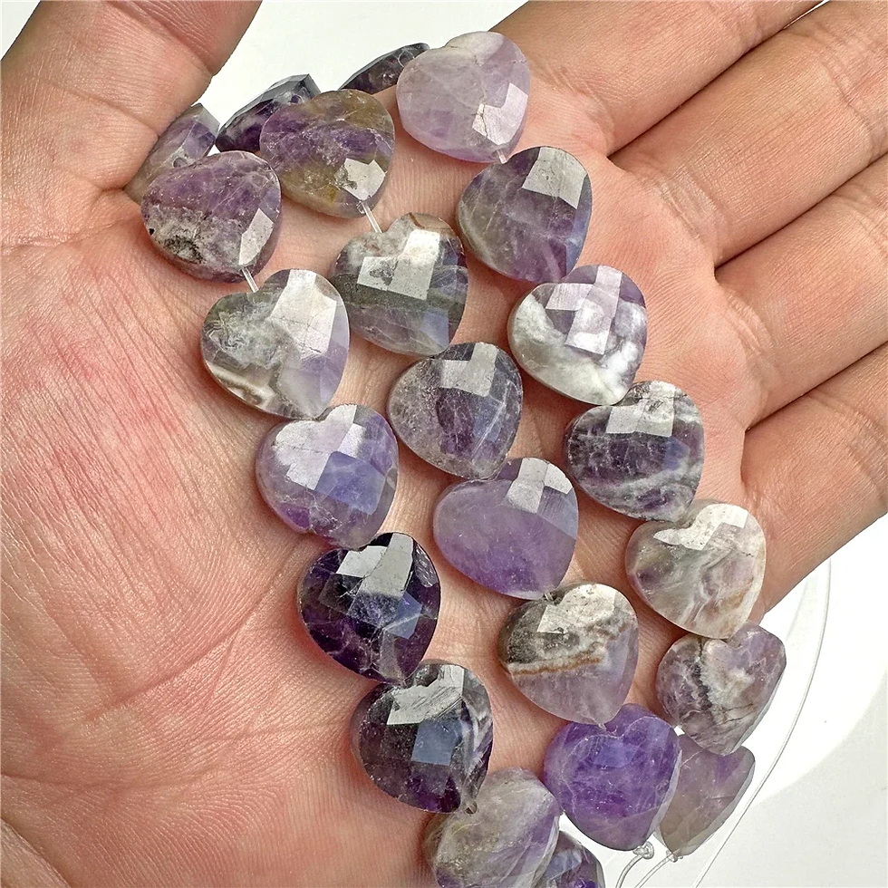 Thumbnail: 15MM Natural Faceted Heart Shape Stone Bead Aventurine Quartz Loose Charms Beads