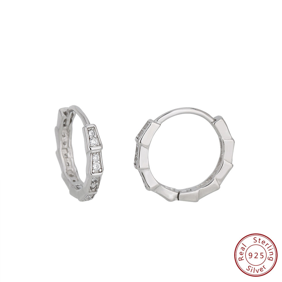 Miniatura: 2024 New popular 100% 925 sterling silver bamboo joint zircon earrings  personal