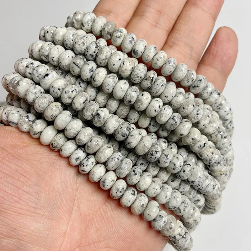 Miniaturbild: 5X8Mm Natural Stone Bead Jade Jasper Chalcedony Rondelle Loose Bead for Jewelry 
