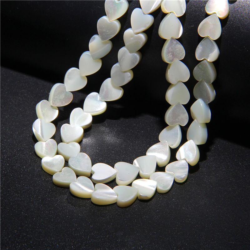 Miniatura: Natural White Mother of Pearl Shell Beads Oval Round Freshwater Shell Beads 15"