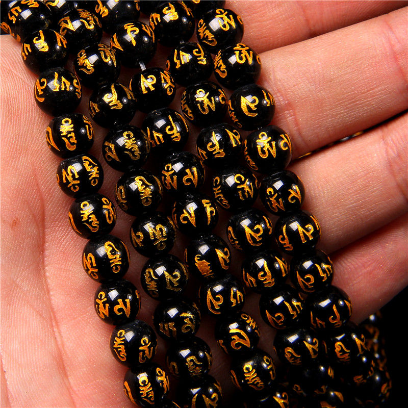 Miniaturbild: Feng Shui Obsidian Stone Beads Round Loose Beads 6 8 10MM For Jewelry Making 