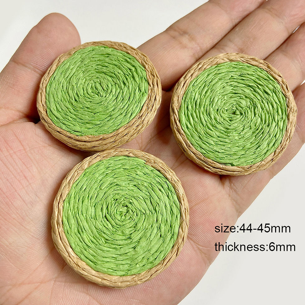 Miniaturbild: New Trend Geometric Shape Raffia Pendant Handmade Colorful Rattan Charms Jewelry