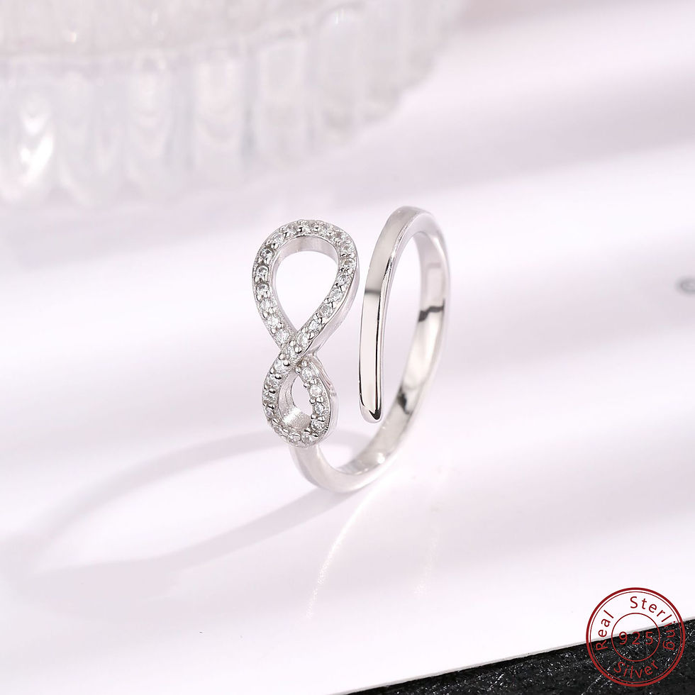 Miniature : 2025 New 925 sterling silver Women's "8" Ring inlaid with Zircon Opening Design