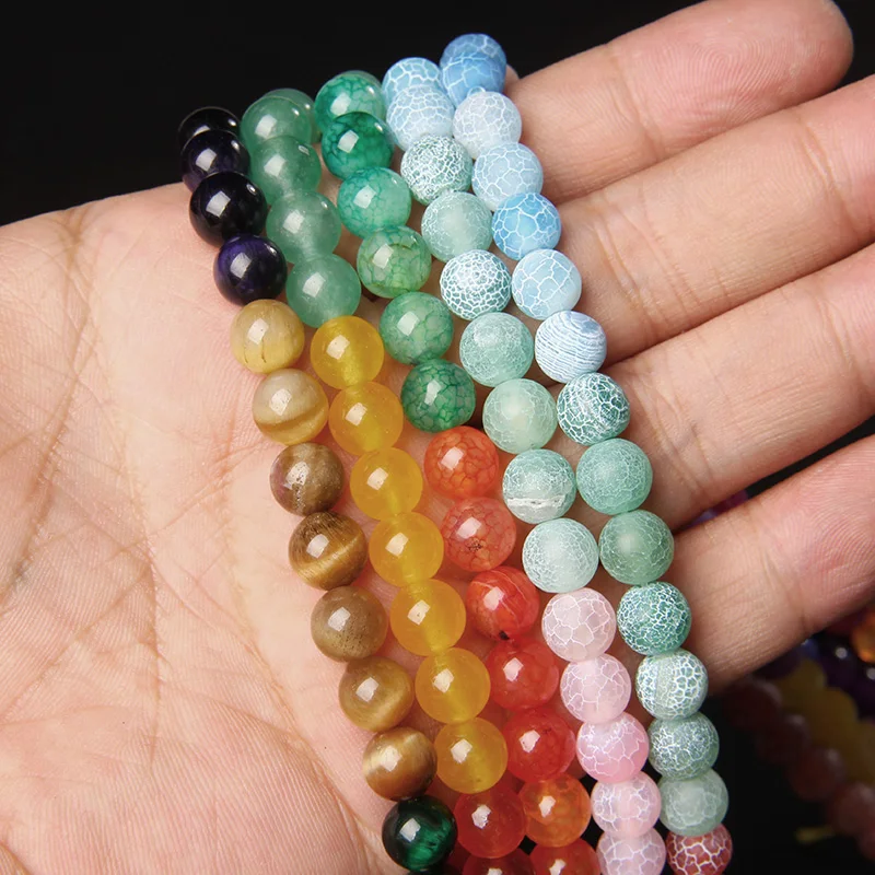 Miniaturbild: 7 Chakra Natural Multicolor Beads Agates Tiger Eye Beads For Jewelry Making 15''