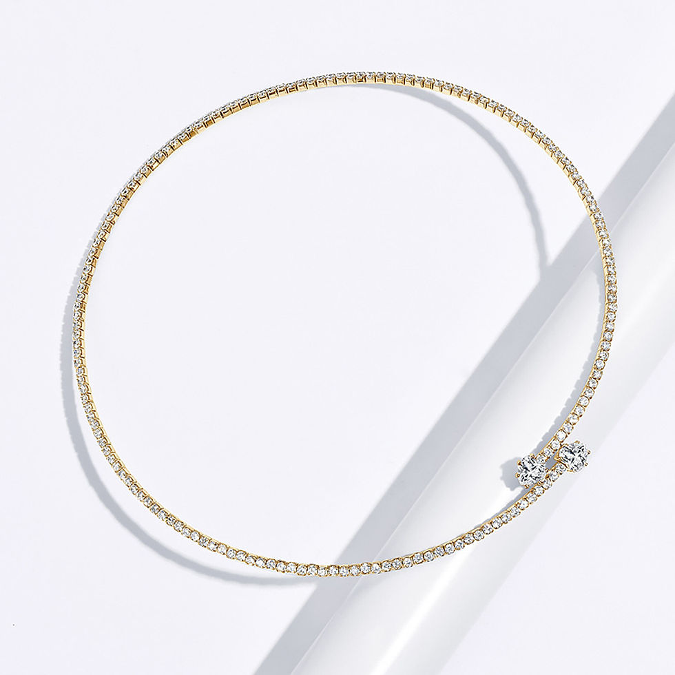 الصورة المصغرة: 6mm Heart Cut Moissanite Diamond Torques Pendant Necklace 925 Sterling Silver