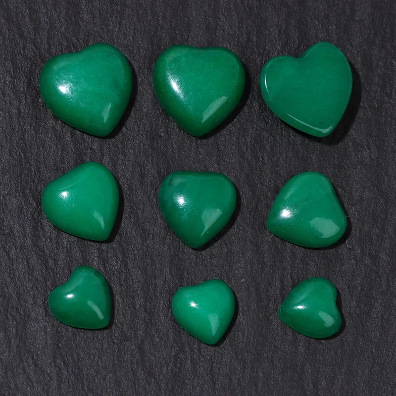 Miniaturbild: Natural Stone Cabochon Heart Shape Semi-Precious Rose Quartz Tiger Eye Jade Bead