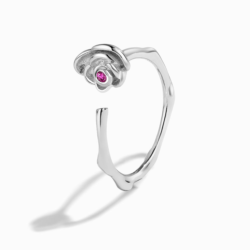 Miniatura: 925 Pure Silver Luxury fashion Men's and Women's Rings Flower Branches Open Ring