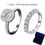 Miniaturbild: Real Moissanite Engagement Ring Set Sterling Silver Wedding Rings Band For Women