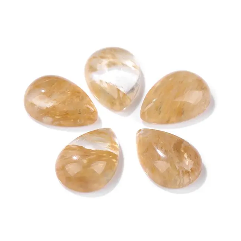 Miniaturbild: 10Pcs Natural Waterdrop Stone Cabochon Beads Semi-Flat Teardrop Cameo Beads 
