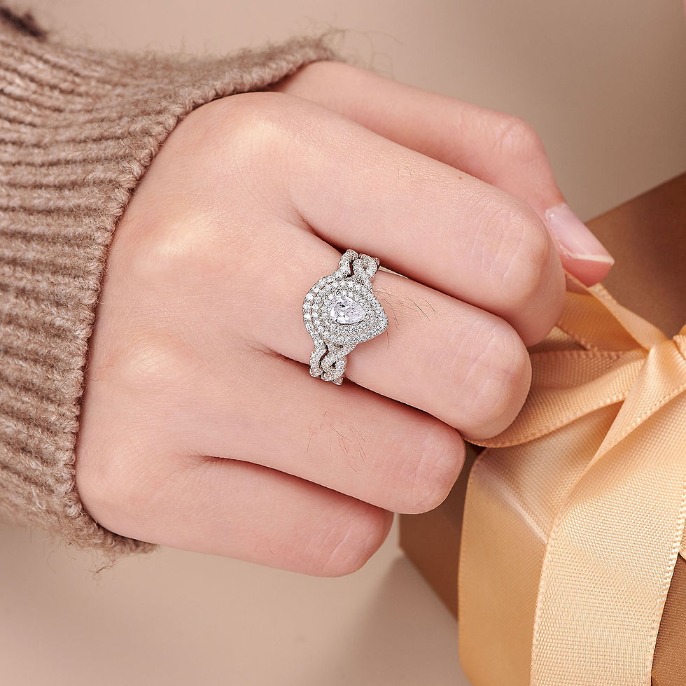 الصورة المصغرة: Infinity Engagement Ring Wedding Band for Women 925 Sterling Silver Bridal Rings