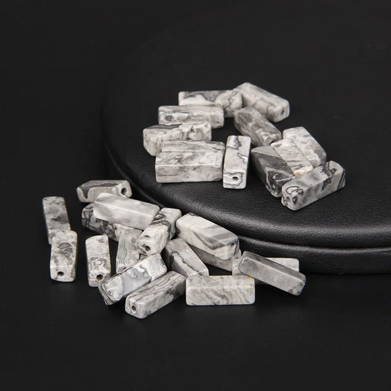 Miniaturbild: 13X4Mm Imperial Agates Spacer Beads Flat Rectangle Tube Natural Stone Loose Bead