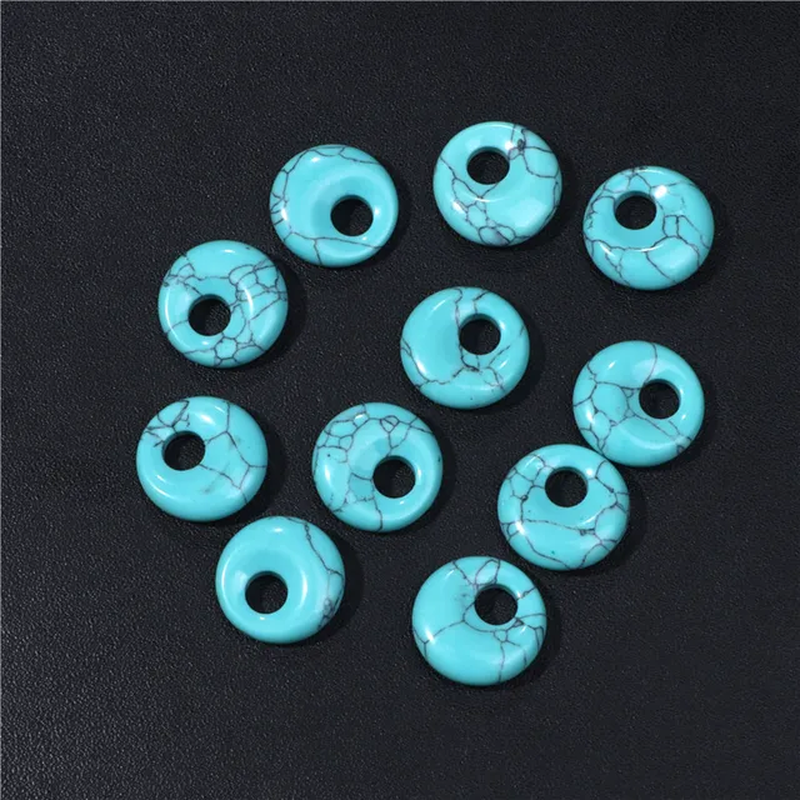 Miniatura: 18MM Fashion Peace Buckle Large Hole Quartz Agate Bead Natural Stone 16 Colors 