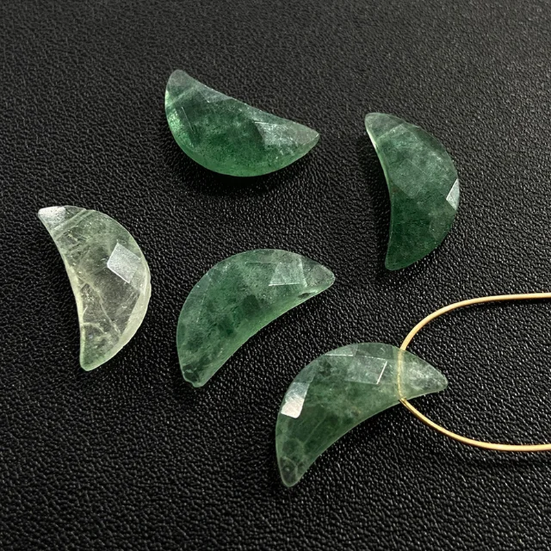 Miniaturbild: 8X17MMNatural Moon Shape Stone Bead Faceted Amethyst Labradorite Loose Gem Bead 