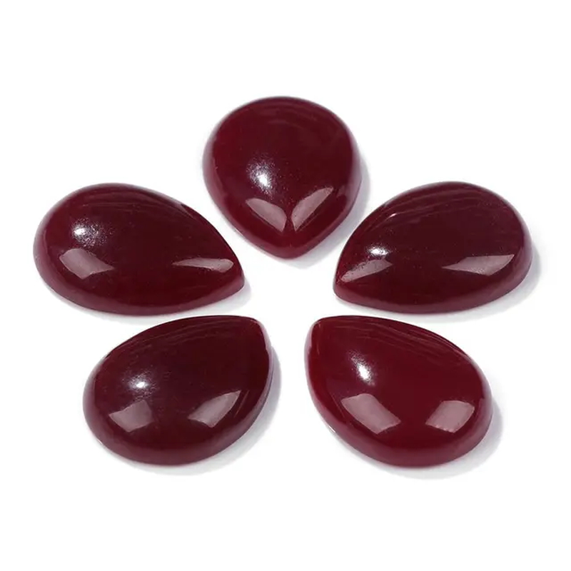 Miniaturbild: 10Pcs Natural Waterdrop Stone Cabochon Beads Semi-Flat Teardrop Cameo Beads 