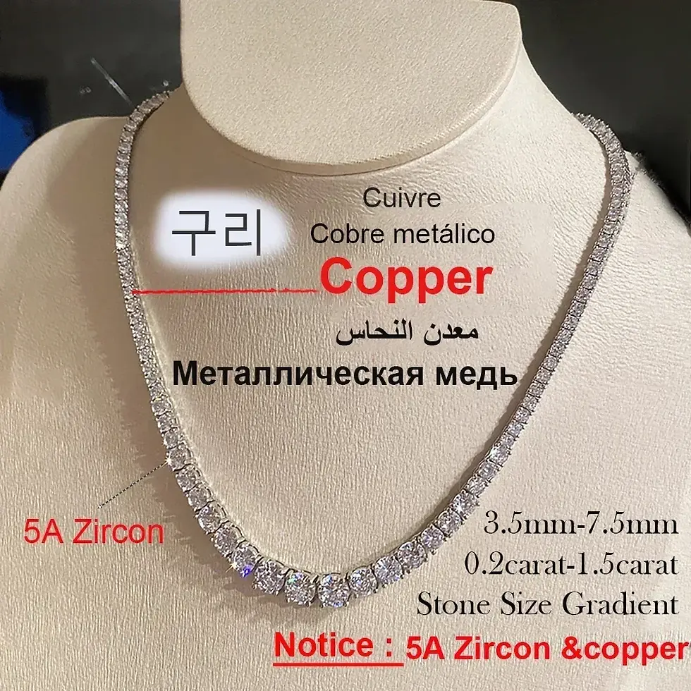 Miniaturbild: Full Moissanite Tennis Necklace with Certificate 3-5mm Size Gradient Diamond