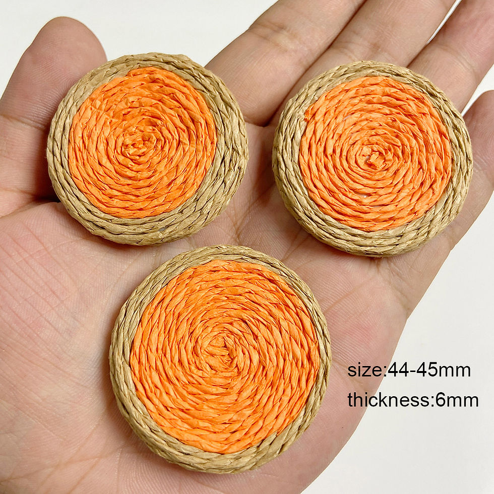 Miniaturbild: New Trend Geometric Shape Raffia Pendant Handmade Colorful Rattan Charms Jewelry