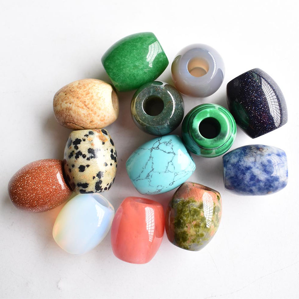 Miniaturbild: wholesale 12pcs/lot mix natural stone 16x18mm round big hole beads for jewelry 