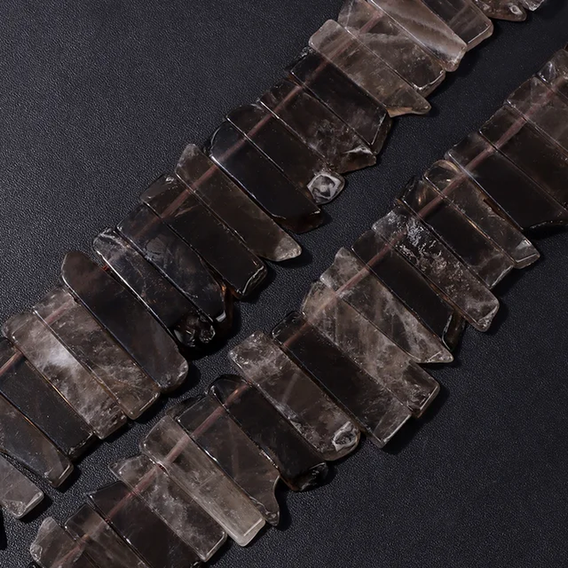 Miniaturbild: Natural Flat Point Gemstone Beads Irregular Amethysts Quartz Agat Stick Bead 15"