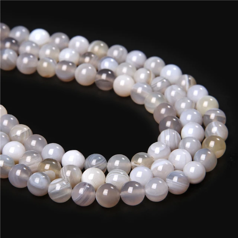 Miniatura: Natural Black White Stone Bead  Labradorite Quartzs Jaspers Beads for Jewelry 