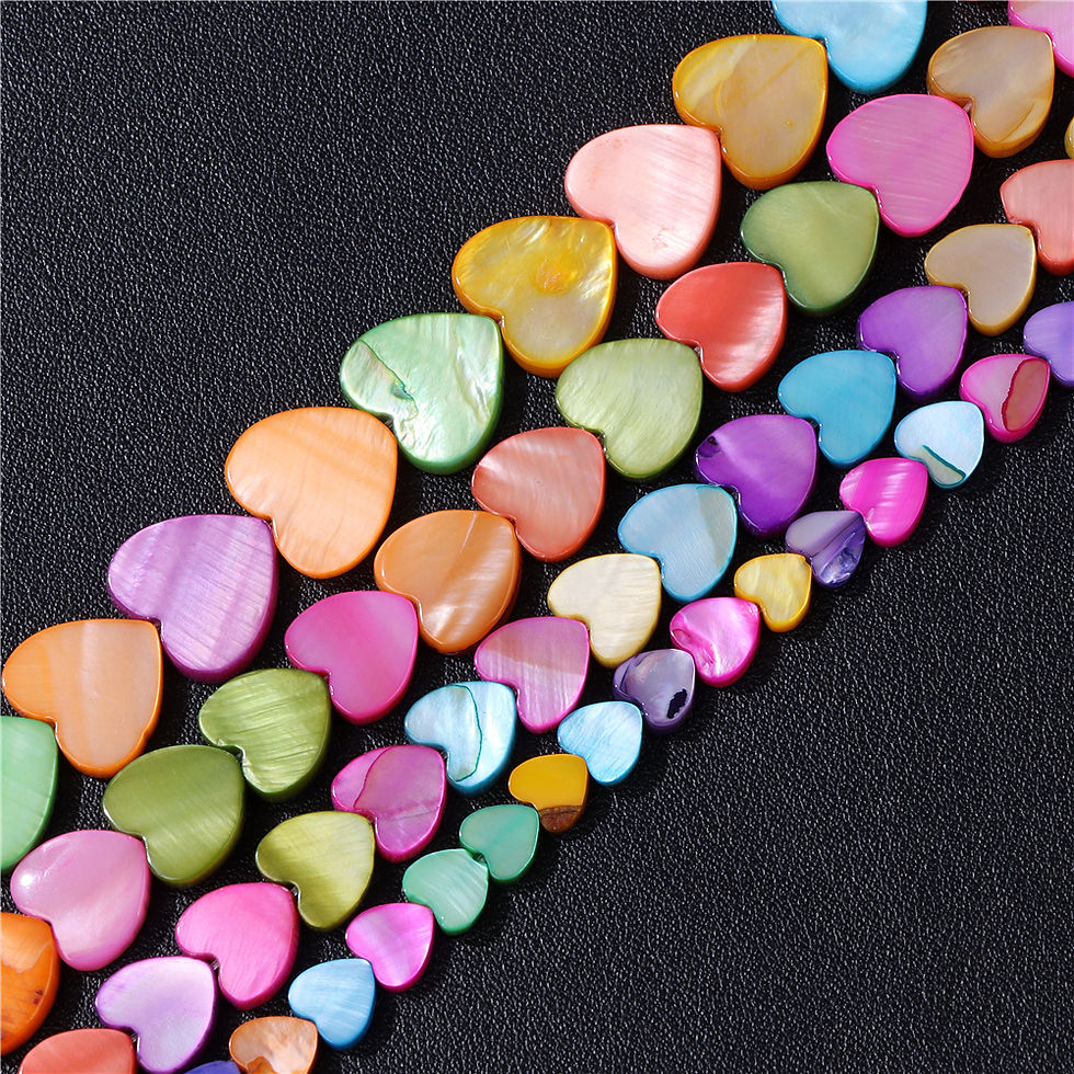Miniature : 6/8/10/12mm Multicolor Heart Shell Beads Dyed Natural Mother of Pearl Bead 