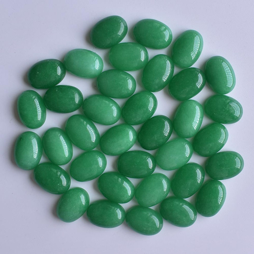 Miniaturbild: Natural green stone oval CABOCHON no hole beads 10x14mm wholesale 50pcs/lot 
