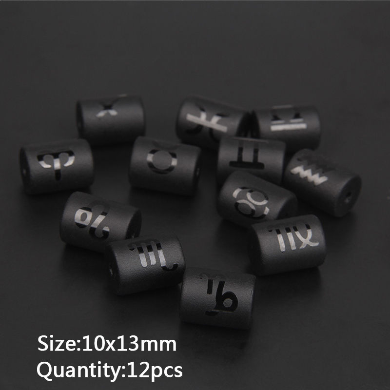 Thumbnail: Wholesale 26 Letters/12 Zodiac Sign Charm Set Shell Glass Capital Bead Jewelry