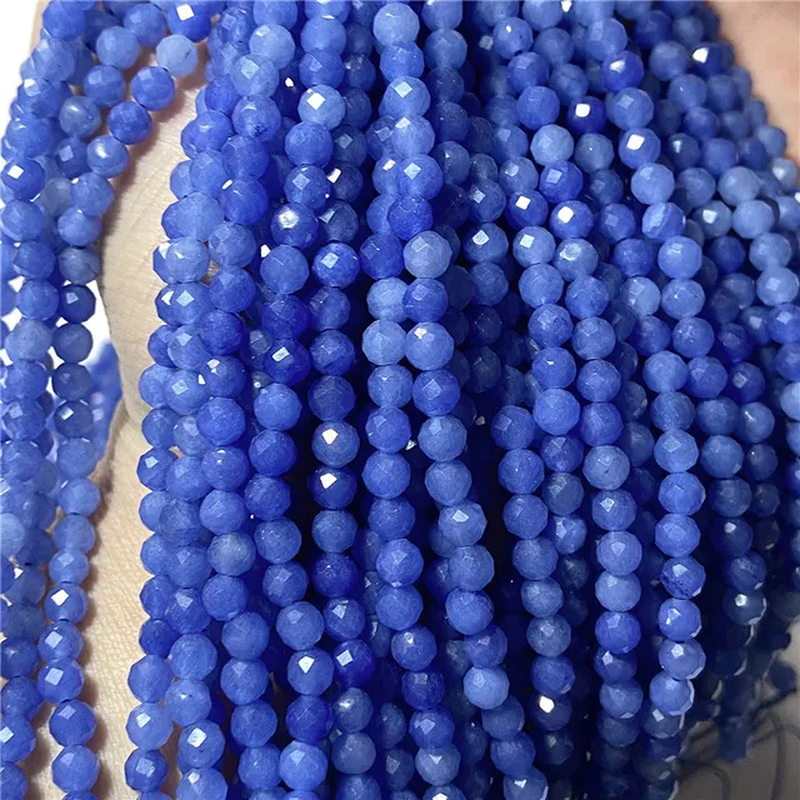 Miniatura: 3 4Mm Natural Faceted Stone Bead Labradorite Quartz Small Bead for Jewelry  15''