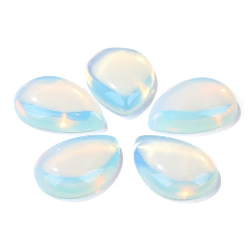 Miniaturbild: 10Pcs Natural Waterdrop Stone Cabochon Beads Semi-Flat Teardrop Cameo Beads 