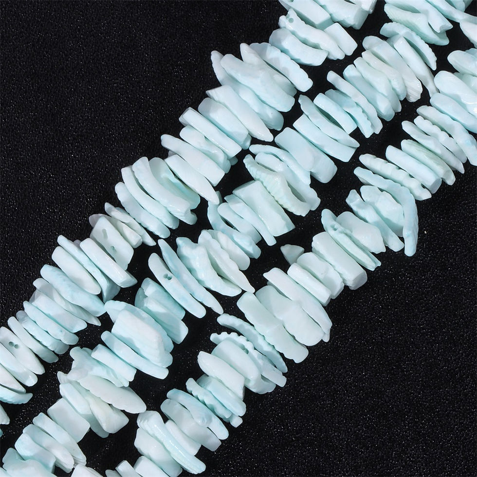 Miniatura: 7-10mm Colored Freshwater Shell Beads Natural Flat Shells Chips Bead 15"