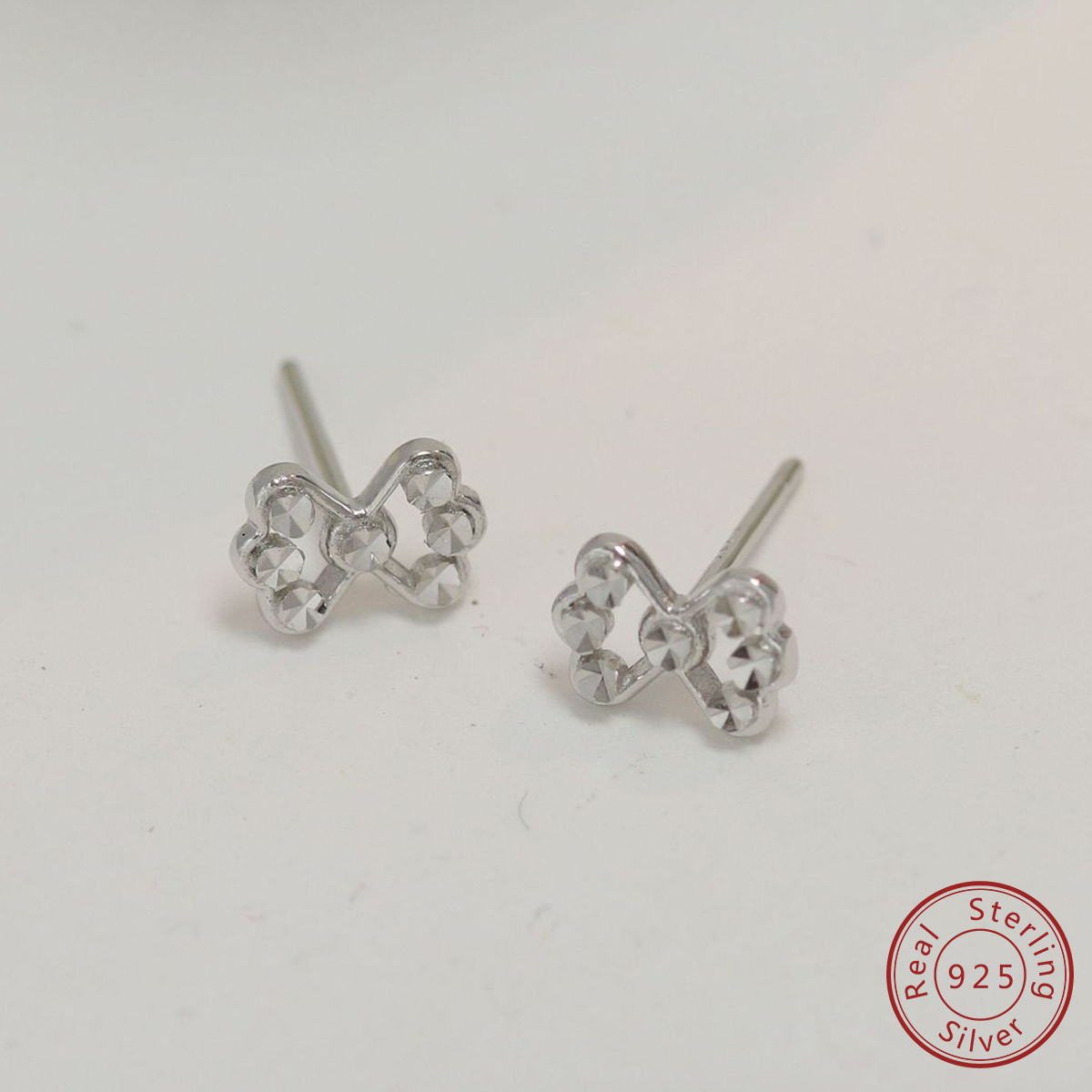 2025 New 100% 925 sterling silver minimalist small accessories retro bow earring