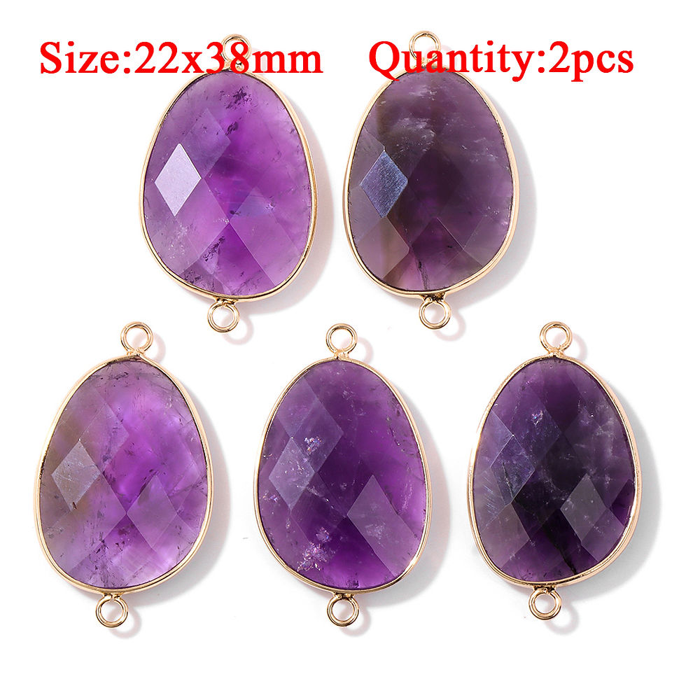 Miniatura: Wholesale Amethyst Hexagon Sun Charms – Reiki Pendants for DIY Jewelry