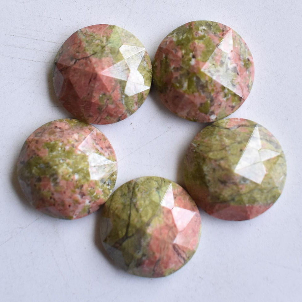 Miniaturbild: Natural stone mixed round cabochon faceted bead for jewelry 16mm Wholesale12pcs