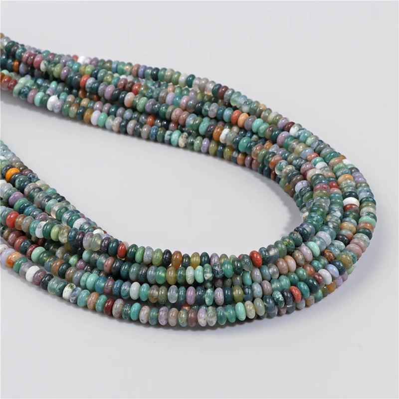 Miniaturbild: Natural Flat round Stone Beads Abacus Shape Jaspers Quartzs Gems Beads 2*4Mm